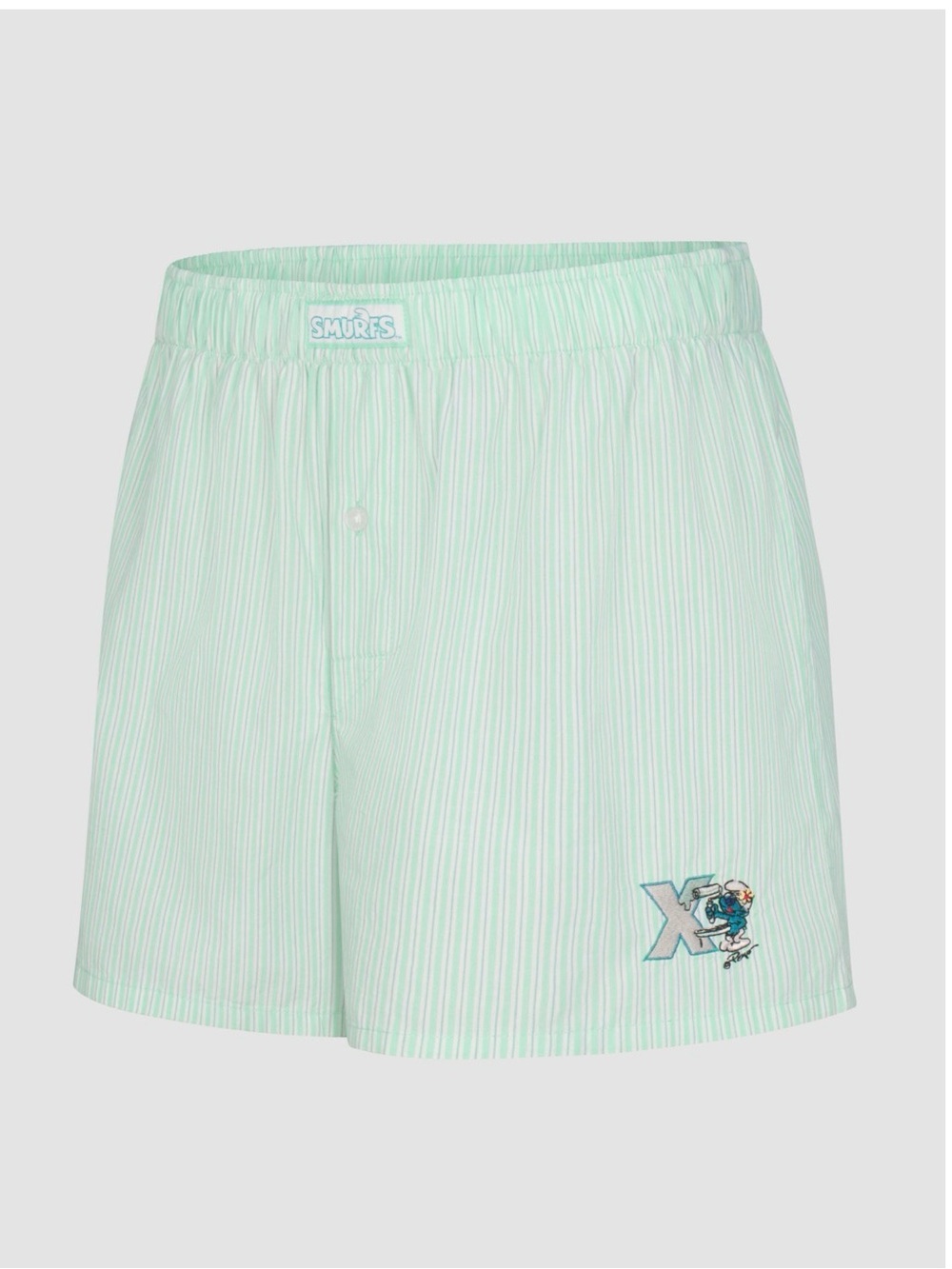 Savage X Fenty x Smurfs Men’s Boxer Shorts Small NWT Striped Mint Green